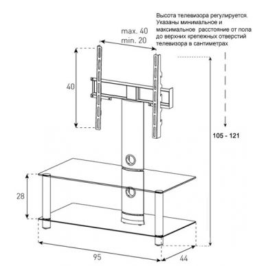 Стойка для ТВ Sonorous NEO 95 C SLV